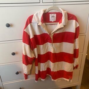 Aerie Bold Red and White Striped Top